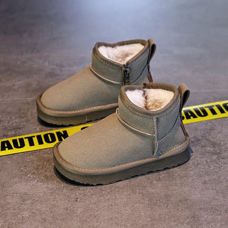 

Kids Thermal Boots Korean Style Soft Bottom Children Snow Boots with Warm Fur 2025 Winter Boys Girls Casual Boots Plush Trendy