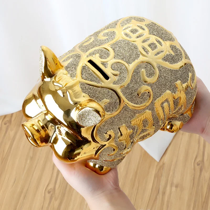 Large Pig Piggy Bank Deposit Box Safe Hidden Creative Ceramic Piggy Bank Gift Money Saving Hucha Infantil Pig Coin Bank