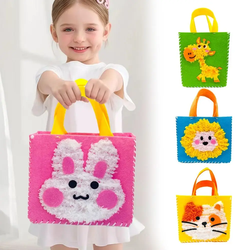 

Creative Plush Animals DIY Felt Animal Bag Soft Yarn Cartoon Handmade Bag Accessories Educational Craft Kits Beginner