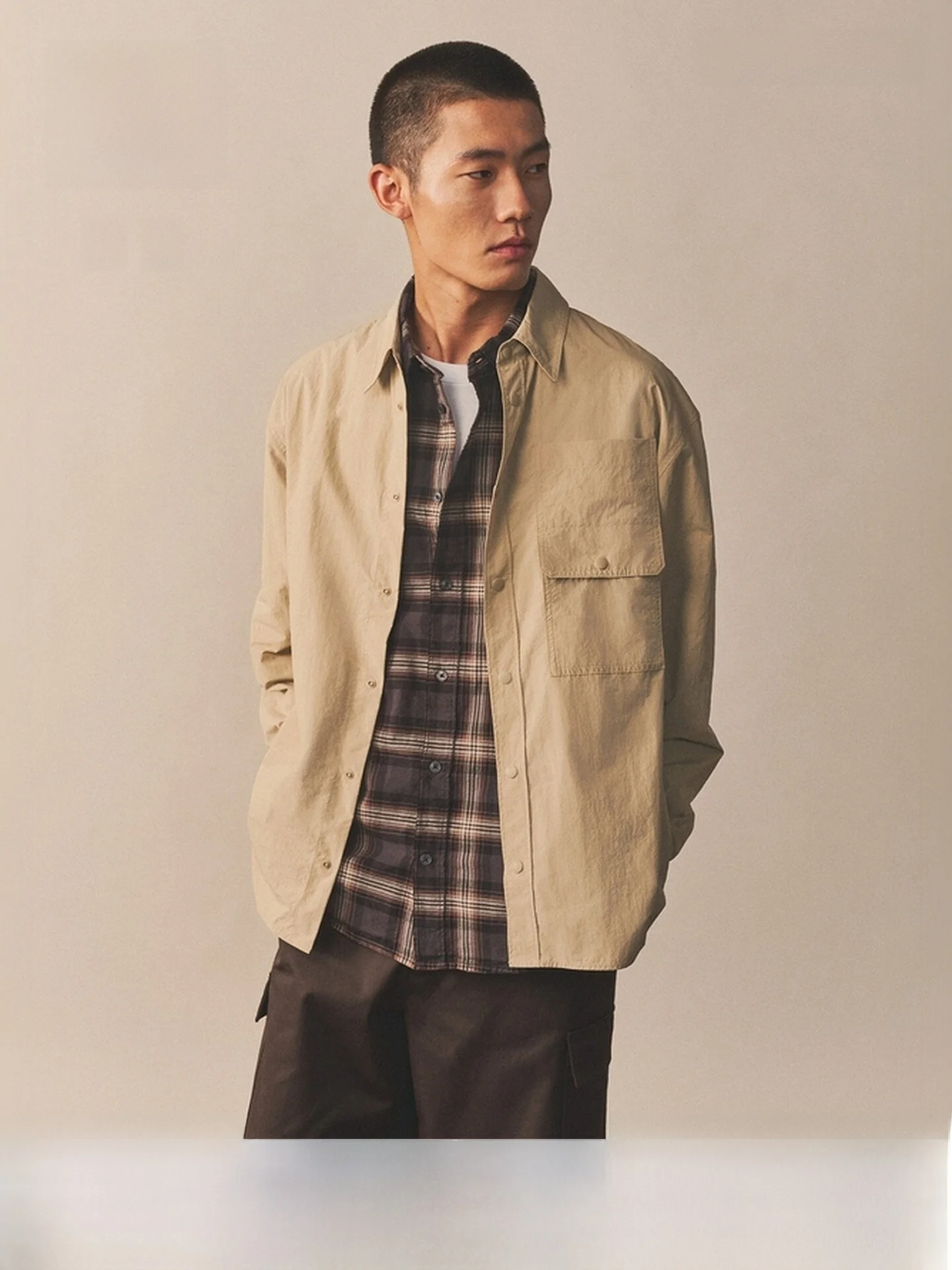 

Loose Fit Men's Jaet American Sle Workwear irt Coat H&M Spring Outerwear for Youth Daily Use Nylon Material