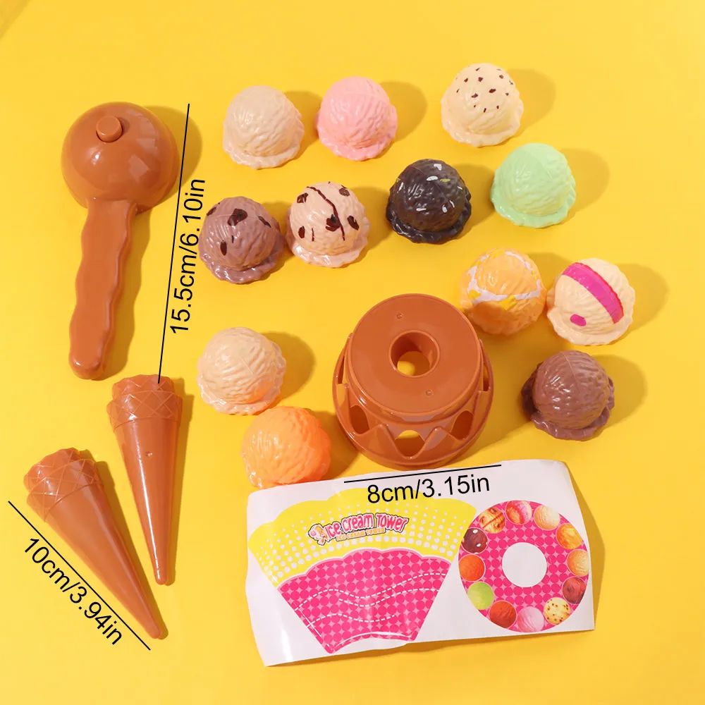 Dessert Ice Cream Games Montessori Balancing Simulation Ice Cream Kitchen Counting Educational Ice Cream Stack Up Balancing