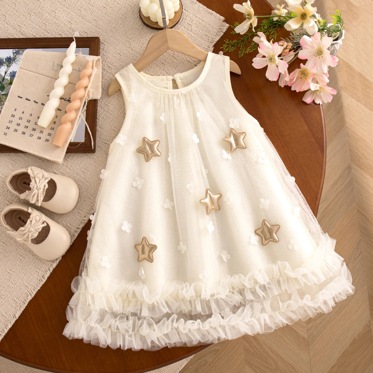 Baby Girl Dress Summer Star Mesh Princess Girl Dress Cute Birthday Party Baby Dress Baby Girl Clothing