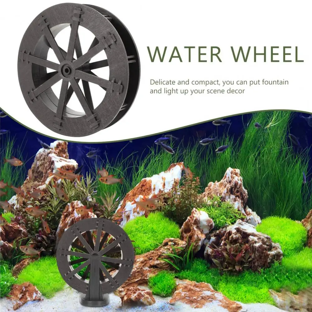 Water Wheel DIY Waterfall Fountain Accessories Fountain Wheel for Stream And Generator Scenes Layout Fish Tank Decor