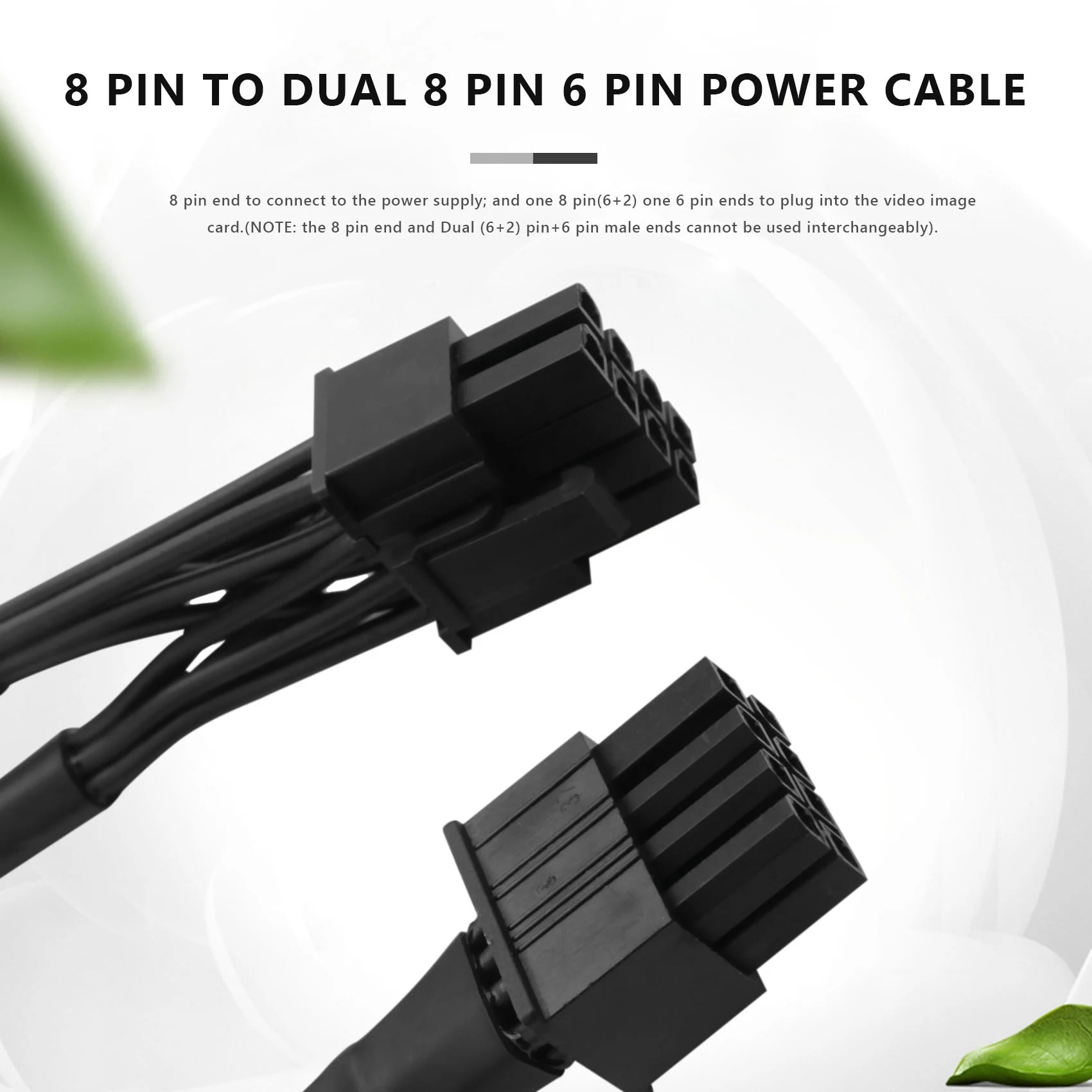 2Pack 8 PIN TO Dual 8 Pin 6 PIN PCIE VGA Power Supply Cable for EVGA Supernova G2 G3 G5 P2 T2 GS G+ 650 750 850 1000