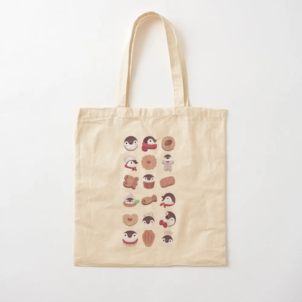 

Cookie cream penguin - brown pattern Tote Bag shoping bag bags luxury women handbag Canvas Tote Bag