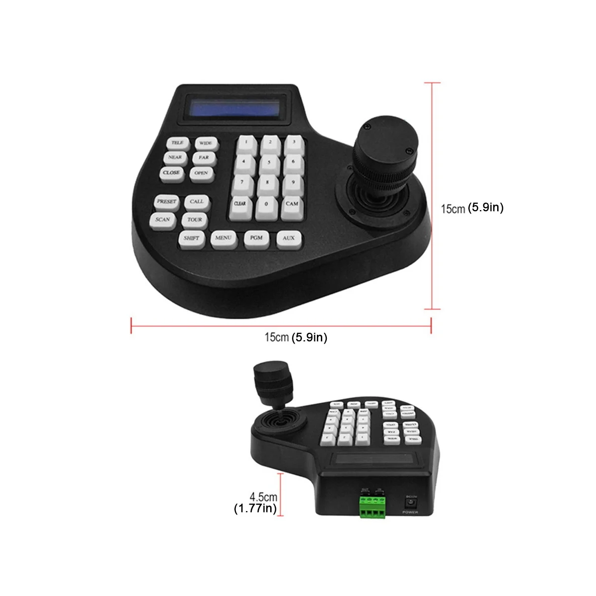 Mini 3D Coaxial CCTV Keyboard Controller LCD 1.5Km Joystick RS485 PTZ Speed E Camera Bracket for Pelco SAMSUNG EU Plug