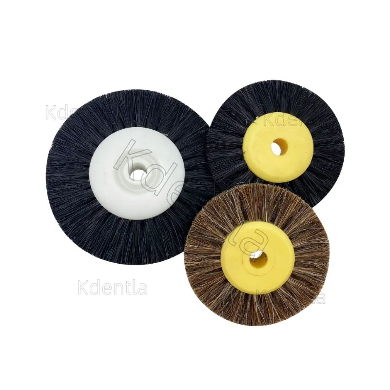 40pcs Dental Bristle Brush Polishing Wheel 52mm 66mm Black Brown Buffing Abrasive Brush Plastic Center Jewelry Rotary Clean Tool