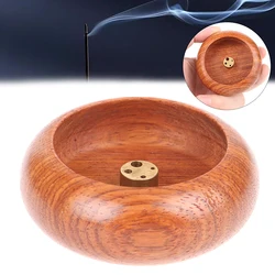 Wooden Bowl Type Mini Incense Holder Rosewood Incense Burner Stick Holder Bowl Shape Censer Home Decoration Smell Aromatic