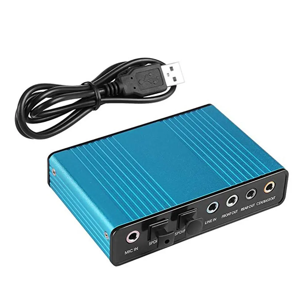 Professional USB Sound Card 6 Channel 5.1 Optical External Audio Card Converter CM8206 Chipset for Laptop Desktop Hot