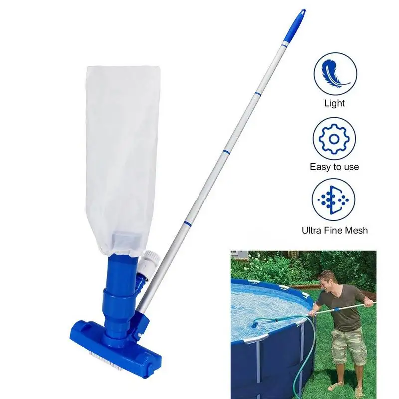 

Portable Pool Vacuum Jet Underwater Cleaner With Brush Bag 5 Section Pole For Above Ground Pool, Spas, Ponds & Fountains