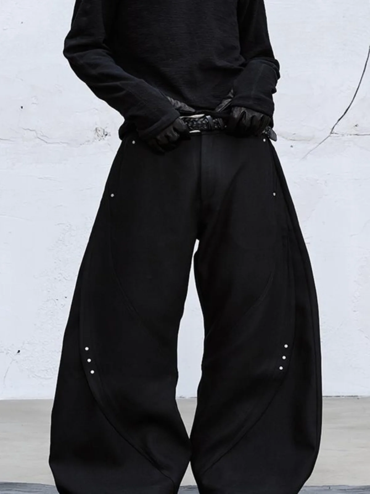 

American Sle Casual Men's Bent Knife Pants Spring Autumn Small ence Design High End Drape CleanFit Leisure Trousers