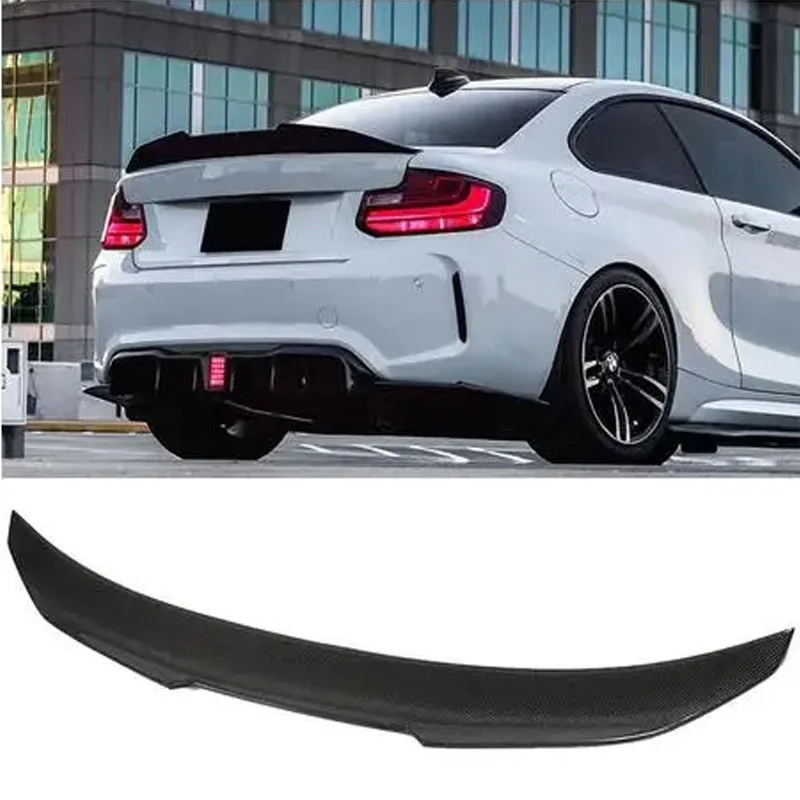 Real Carbon Rear Trunk Lip Spoiler Wing For BMW 2 Series F22 F87 M2 Coupe 2014UP Spoiler Top Wings Black Lip Body Kit Splitter