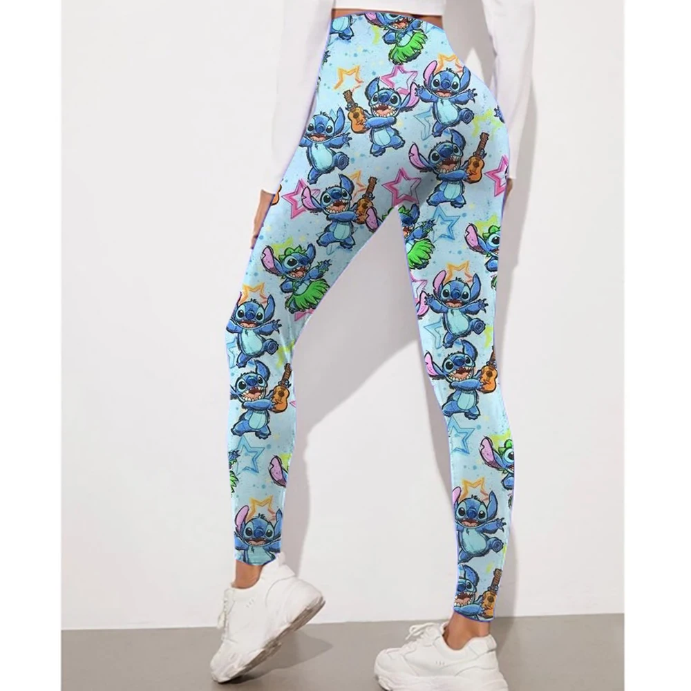 

Disney Stitch print Sport Legging Women Stretch Gym Pants Women Running Workout Leggings Female Soft Tights Push Up Yoga Pants