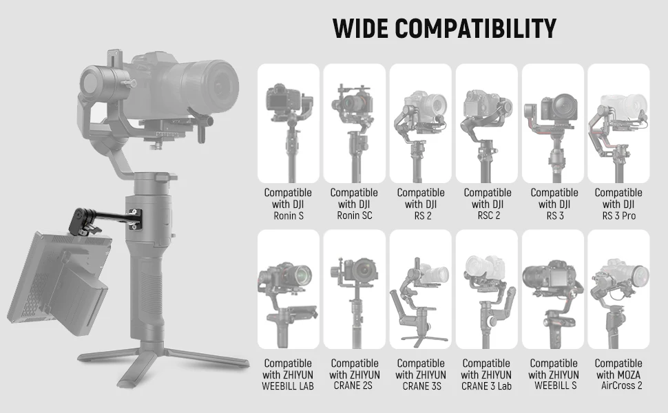 NEEWER Verstellbare Feldmonitorhalterung 360° ° Rotierende Kameramonitorhalterung für DJI RS4 Pro RS3 RS2 RSC2 ZHIYUN Crane 2S Crane 3 3S – Detail 2