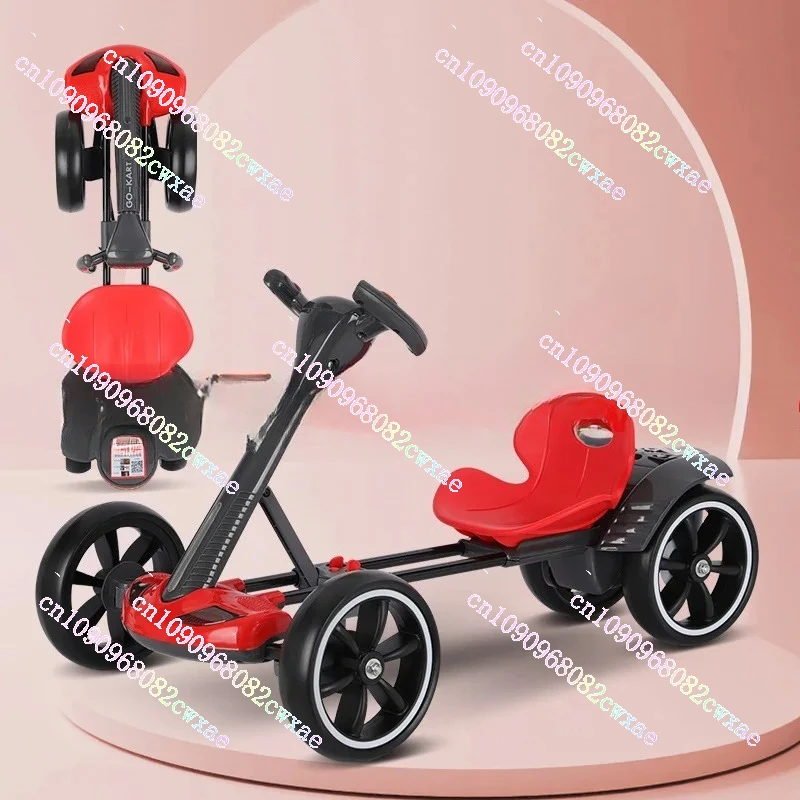 

Electric four-wheel drive, foldable and portable go kart for people to sit on