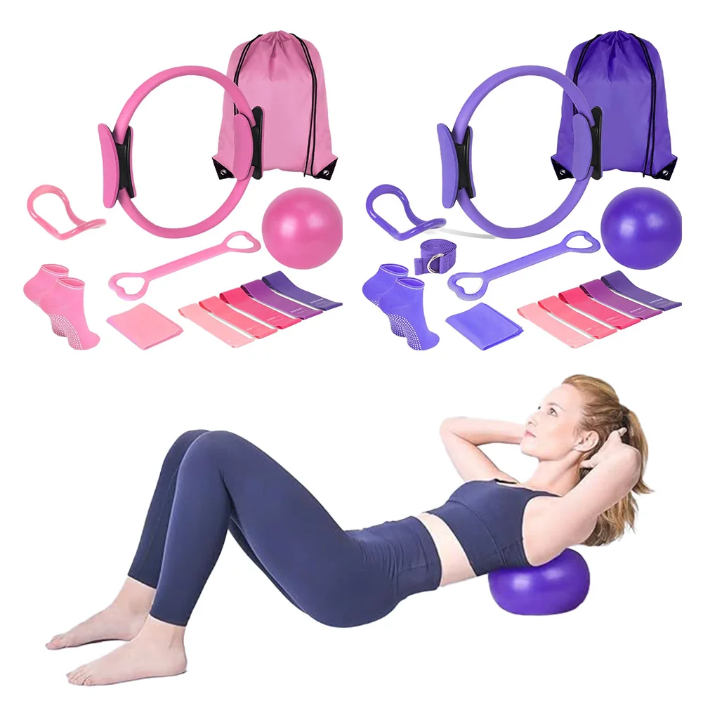 

13Pcs Pilates Set Pilates Essentials Kit Multi-Function Pilates Ring Set Yoga Ball/Resistance Band/Yoga Band/Socks for Beginners
