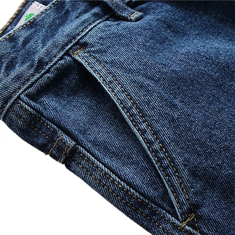 Classic Thick Mens Jeans Spring Autumn 100% Cotton Black Denim Overalls Men High Quality Regualr Fit Jeans Vintage Blue Trousers