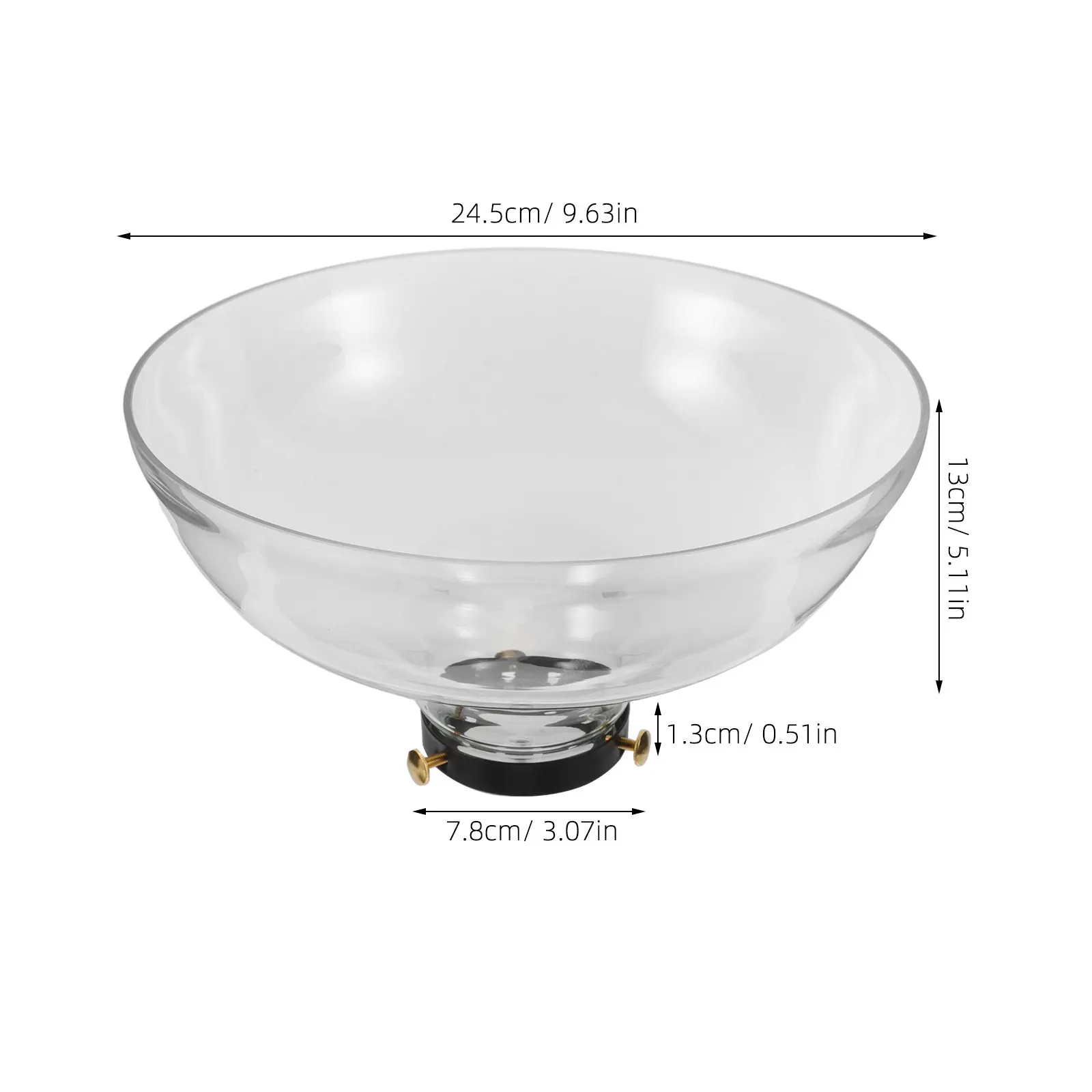 Glass Lampshade Funnel Shape Hand Blown Clear Borosilicate Replacement Shade for Dining Room Table Lamp Fixtures E26 E27