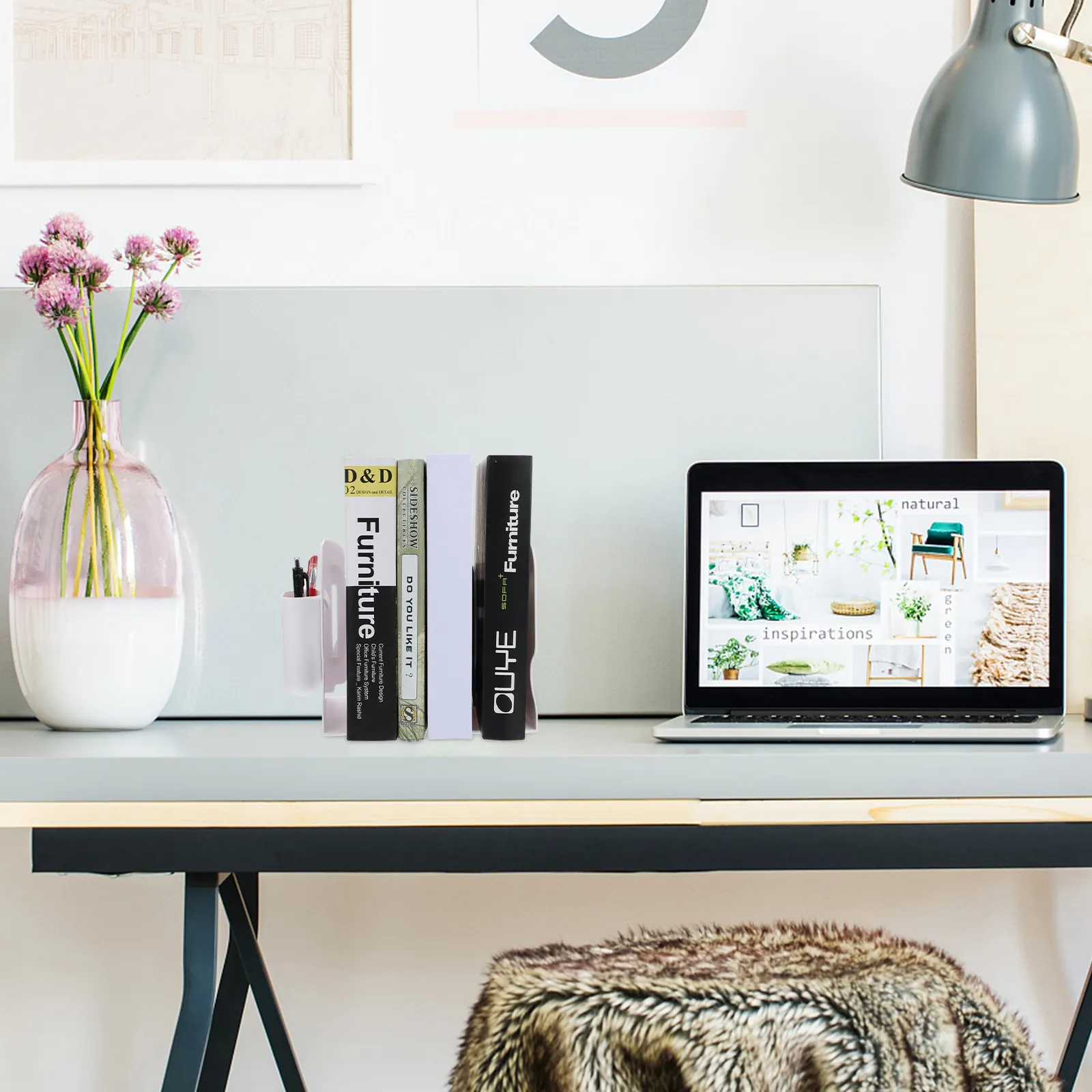 

Набор из 1 шт. Премиальная пластиковая складная подставка для книг, раскладная подставка-органайзер для книг, декоративная подставка для книг, настольный органайзер для хранения для офиса и класса