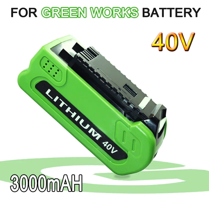 

40V 3000mAh Rechargeable Replaceable Lithium ion Battery Compatible for Greenworks G-MAX 29462 29482 29252 2901319 Power Tools