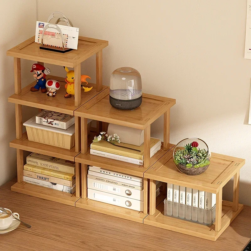 Desktop Shelf Bookshelf Easy Storage Multi-layer Household Small Bookshelf Countertop Office Station Desk Organizing Shelf