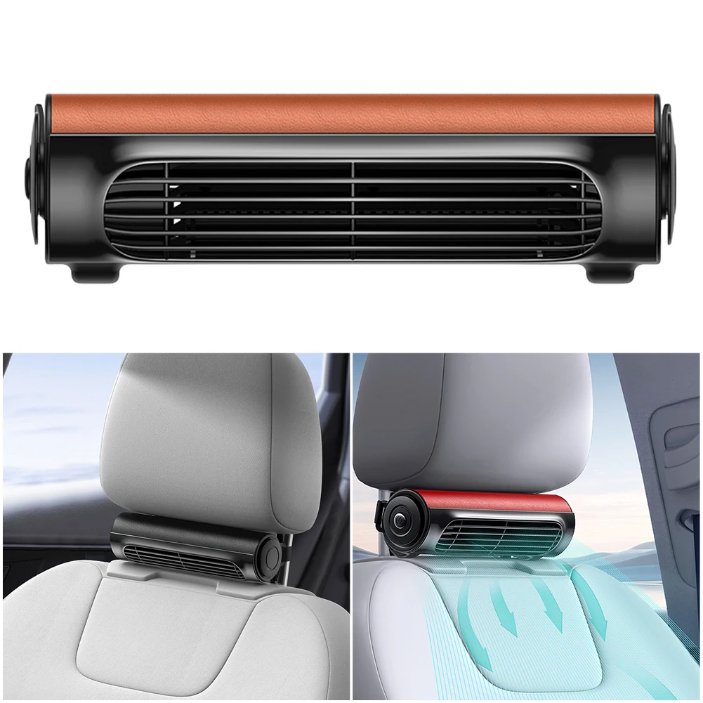 2024 Rear Seat Fan Ventilation Sheet USB Harcirculator USB Charging Headrest Car Fan Cooling Portable Air Conditioner for Car