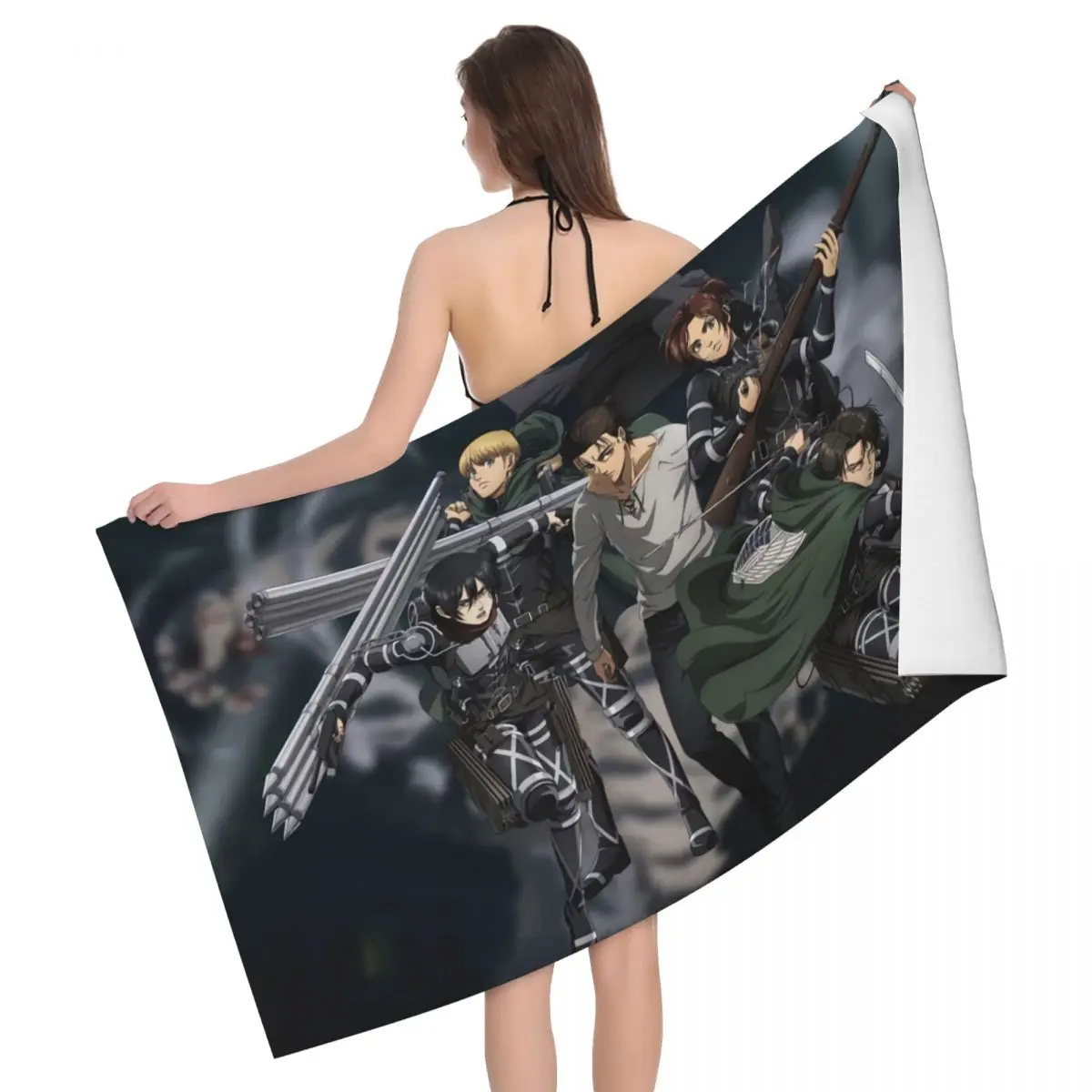 

Attack On Titan Beach Bath Towel Microfiber Anime Shingeki No Kyojin Pool Towels