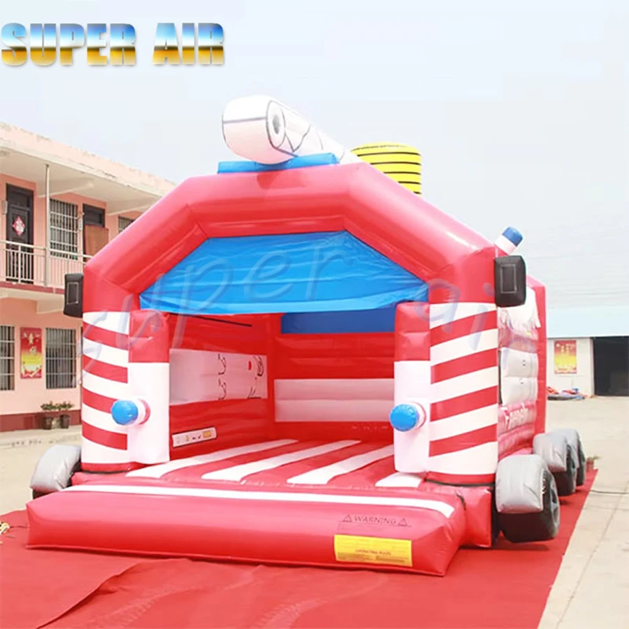 Portable outdoor children's amusement park inflatable pirate slide with air fan for rental