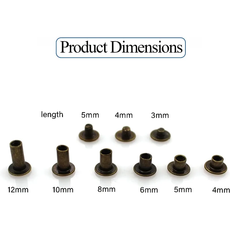 90 مجموعات/180 قطعة تشكيلة المسمار شيكاغو الصلبة البرونزية ملزمة آخر المسامير للجلود الحرفية تجليد الكتب حقيبة المحفظة صنع
