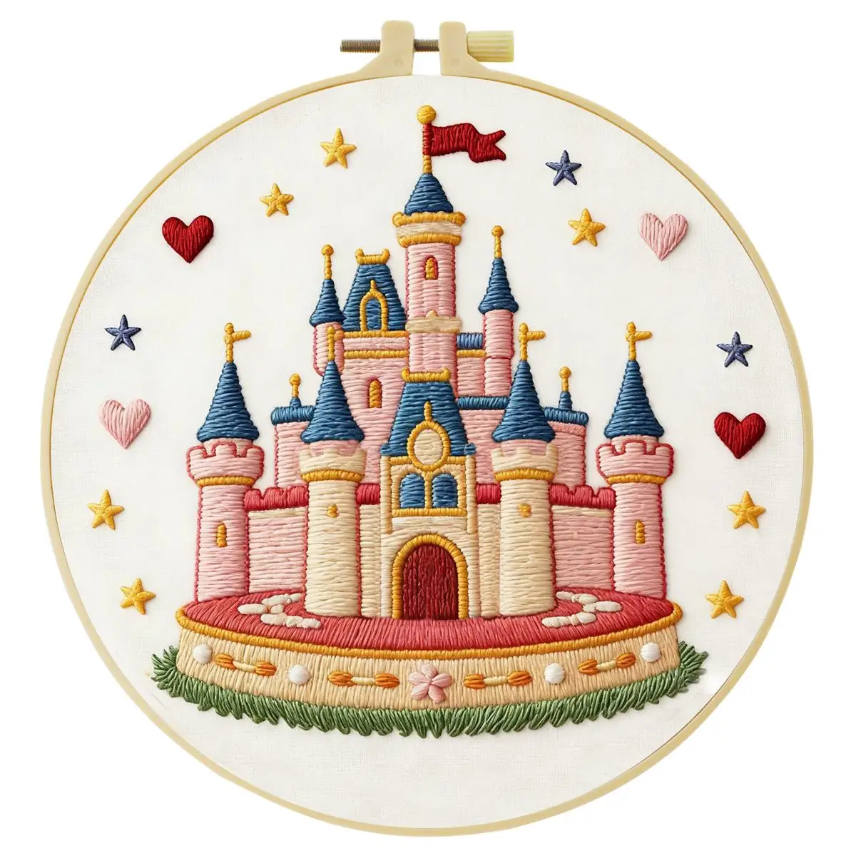 1 Stück 20X20CM/15X15CM 7,87/6,3 Zoll Schloss-Stickerei-Starter-Kit DIY-Kit DIY-Stickerei-Set Handarbeiten Malerei – Detail 3