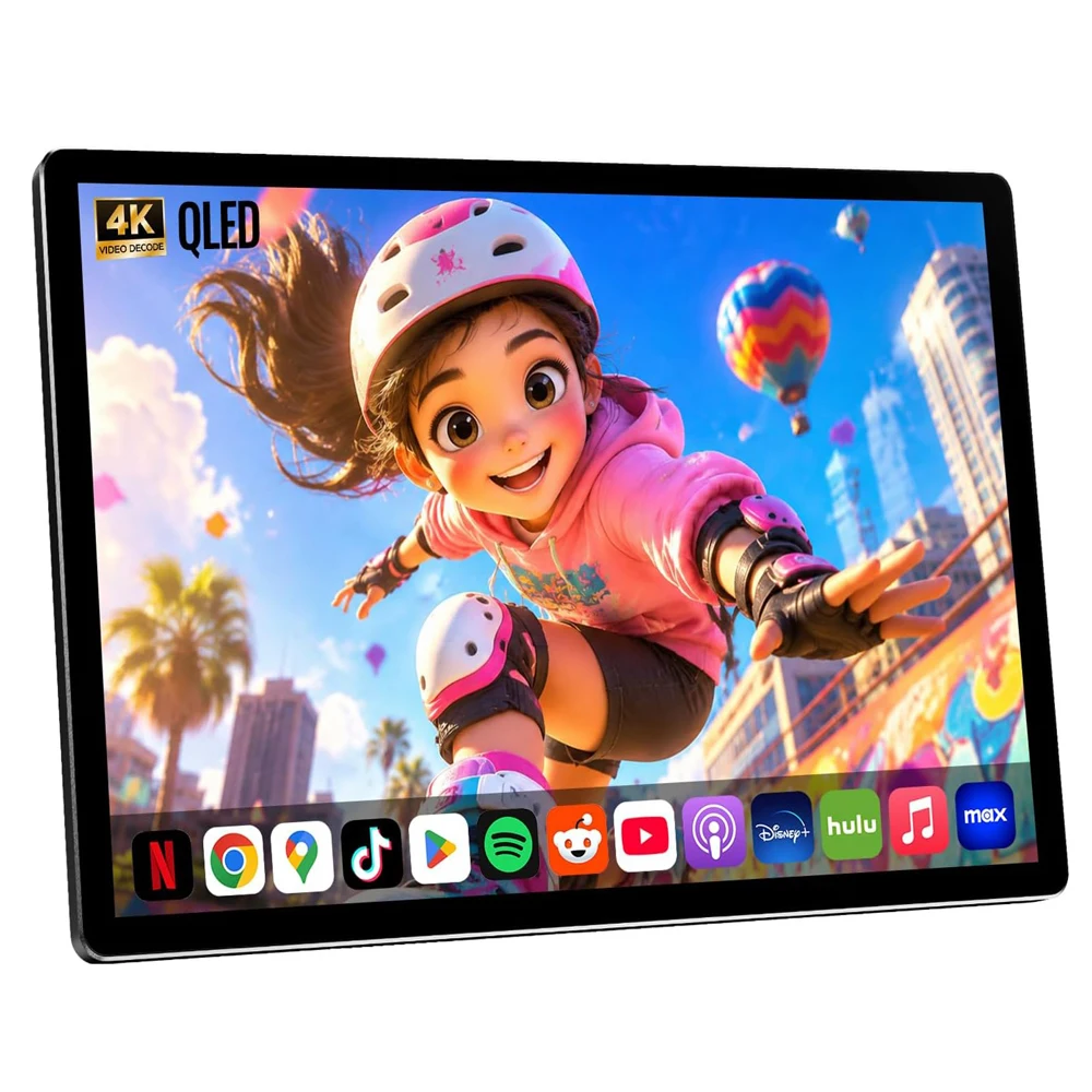 13.3 inch Car Headrest Monitor Android 14 Tablet PC 4K HD 1080P 2G+32GB ROM WIFI/Bluetooth/USB/HDMI/Airplay Movie Video Player