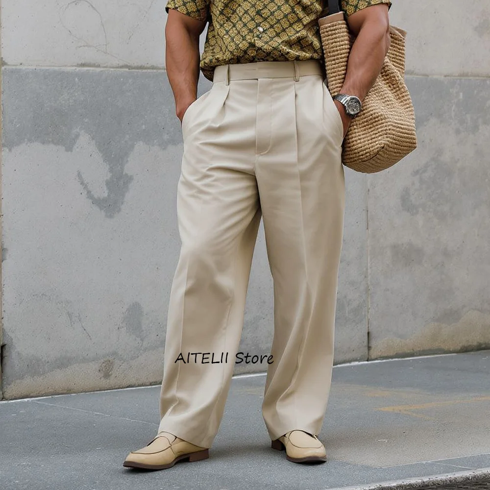 

Повседневные брюки для мужчин. Мужские брюки пошив. Широкие брюки из полиэстера. Удобные свободные однотонные рабочие брюки. Классические брюки.