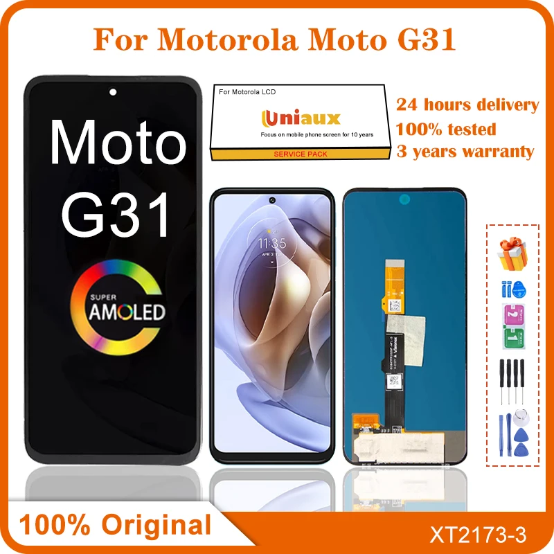 

6.4"Original For Motorola G31 Touch Screen For Moto G31 LCD XT2173-3 Digitizer Assembly Replacement for moto G31 5G lcd display