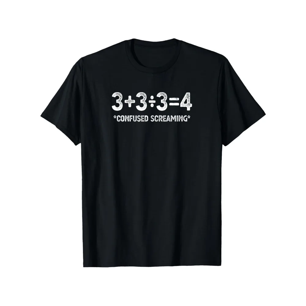 Camiseta divertida con fórmula matemática, diseño de nerd confuso y gritando, humor geek - Camiseta gráfica 3²=9 y 4³=64 - Camiseta de verano 100% algodón transpirable