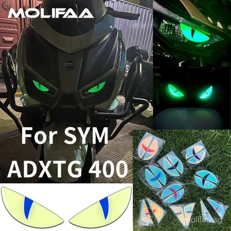 

Светоотражающая наклейка на переднюю лампу мотоцикла для SYM ADXTG 400, 3D эпоксидная смола, кошачий глаз, светящаяся крышка фар, наклейки, аксессуары