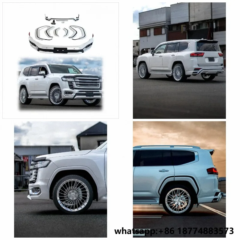 For To-yo-ta Land Cruiser Lc300 Bodykit 2021 Upgrade to Lc300 Modelli-sta M Style Front and Rear Lips Over Fender PP Black White