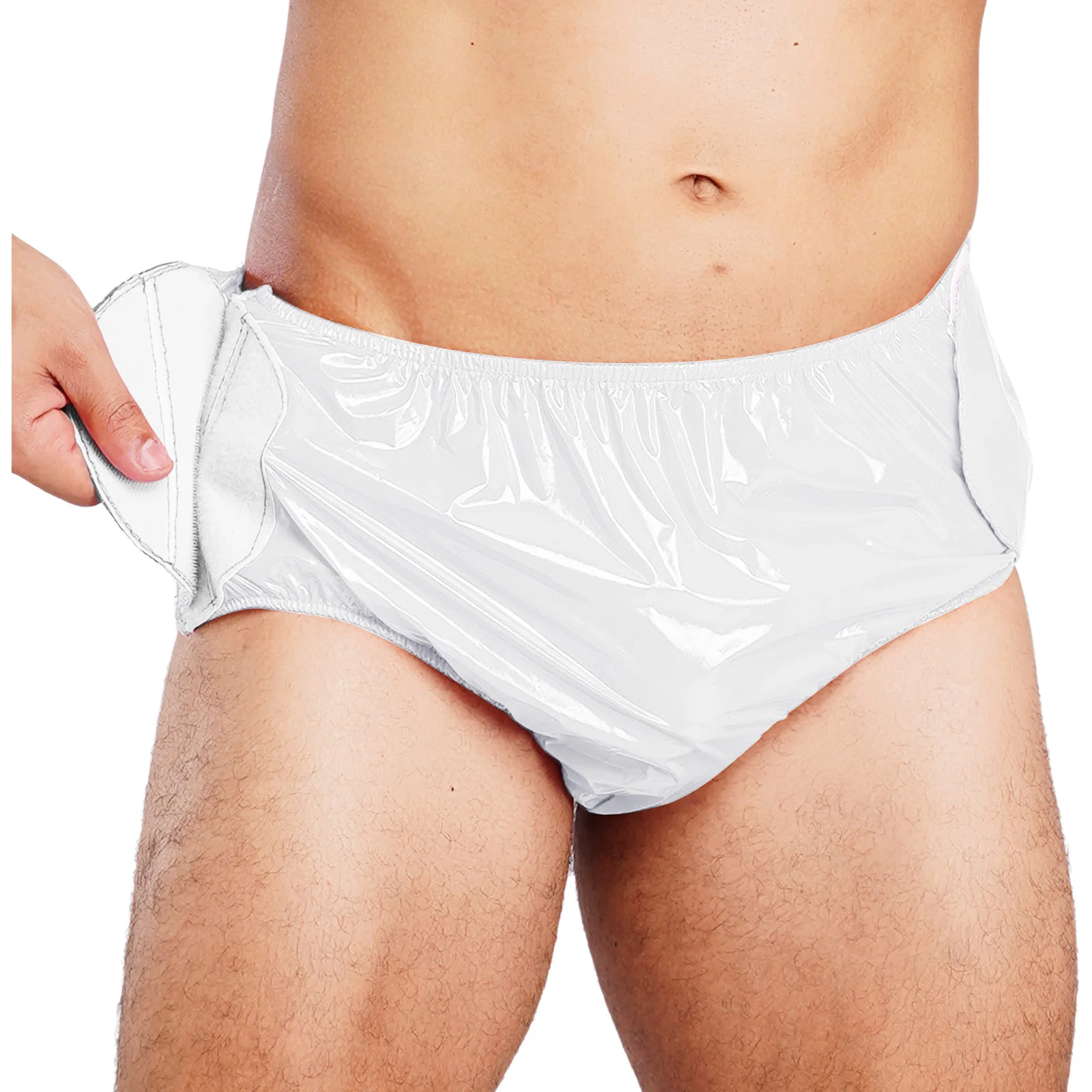 Men Vinyl Waterproof Briefs Special Need Reusable Diaper Cover Swimmers Incontinence Briefs Underwear for Pool Beach Swimming