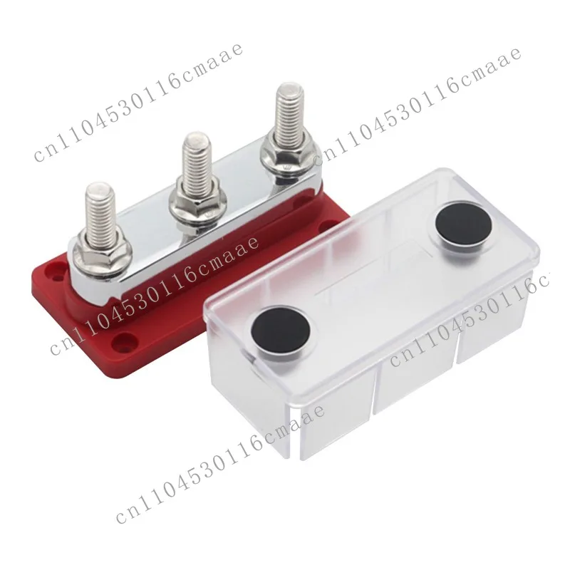 RV and Ship Manifold Busbar M10 High-current 600A Wiring Stud, Red and Black 3-stud Distribution Block Busbar