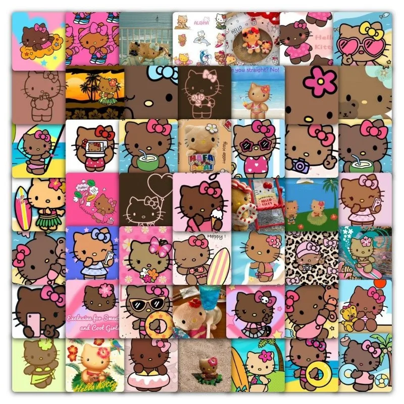 59PCS Sanrio Hello Kitty Cartoon Stickers Decoratieve mobiele telefoonhoes Bagage Computer Gitaar Decoratieve Stickers