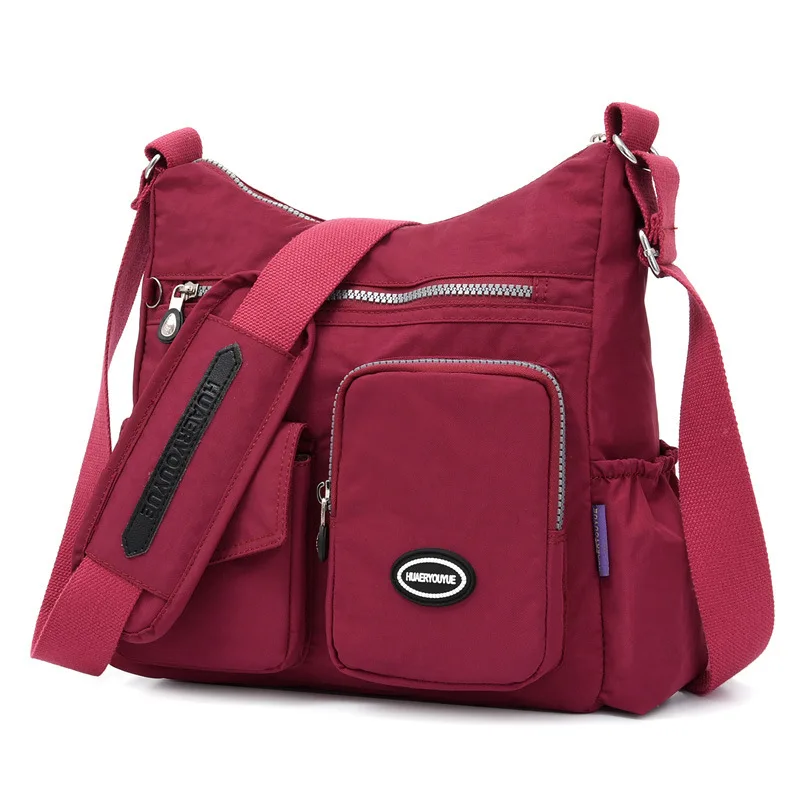 Bolsa de ombro feminina em nylon, bolsa casual de viagem crossbody, mensageiro de alta qualidade, luxo versátil requintado multicolorida, nova