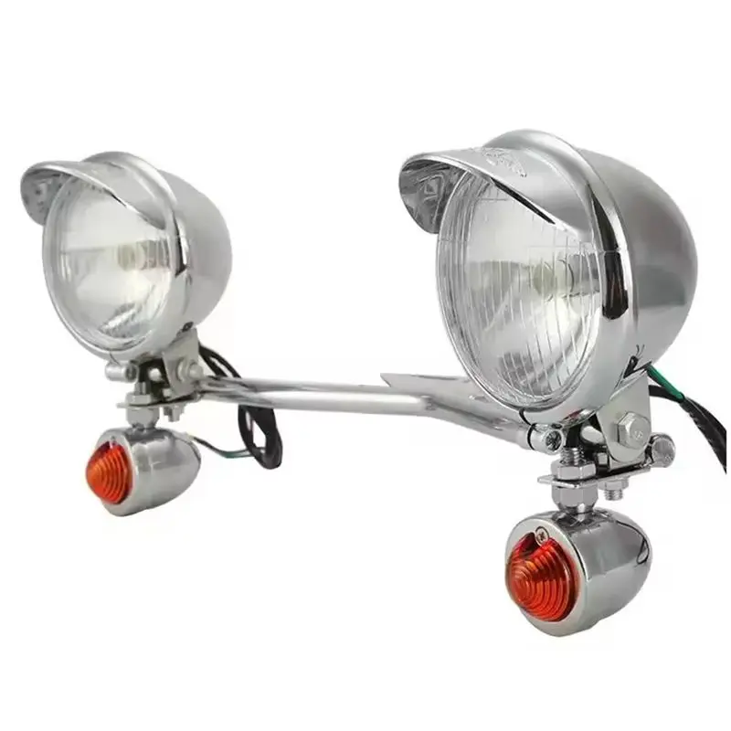 Universal 12V Motorcycle Headlight Passing Fog Light Lamp Front Mounts Holder For Honda//Kawasaki/