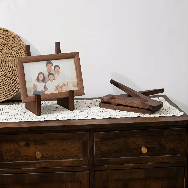 【M】Wooden Cookbook Stand Flat Stand Base Reading Stand Wooden Record Stand Resding Stand Kitchen Cookbook Stand