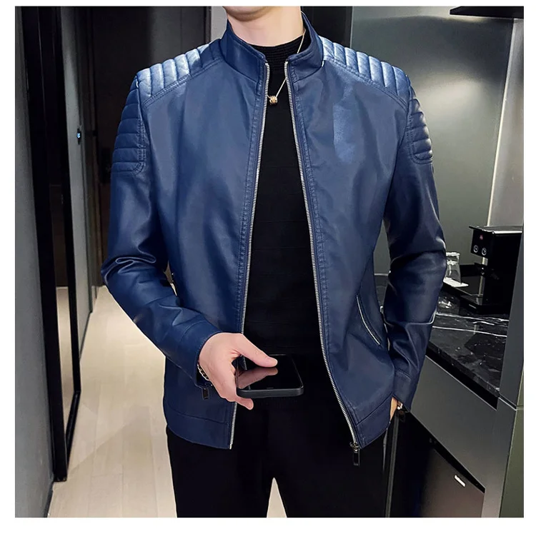 Giacche in pelle autunno uomo nuova tendenza moto PU giacca Biker cappotti in pelle maschile Fshion abbigliamento Casual da strada Top taglia ue