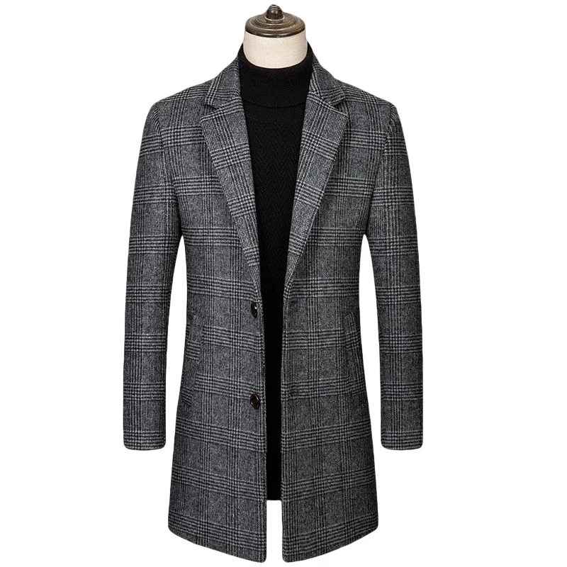 

High Quality Blazer Men's Lengthened Italian Style Elegant Fashion Simple Business Casual Gentleman's Fitted Trench Coat