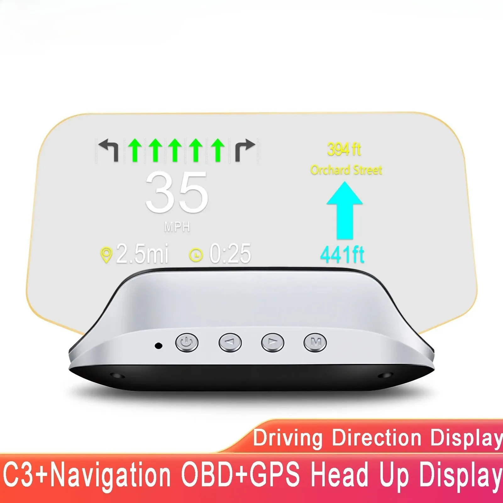 

﻿ Навигационный проектор C3 для автомобиля: OBD+GPS, проекционный дисплей, цифровой измеритель температуры воды и напряжения, спидометр, автомобильные аксессуары