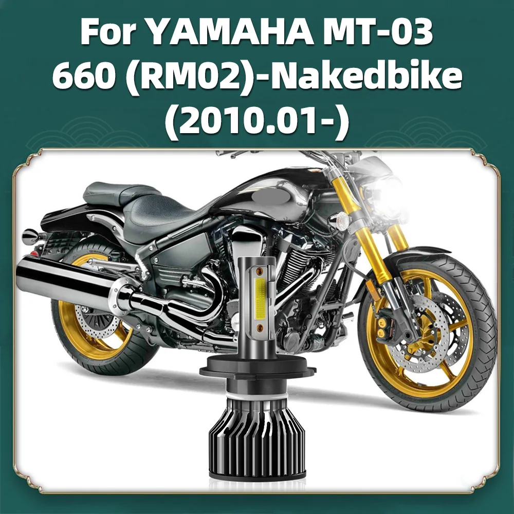 1PC LED Bulb H4 Moto Motorcycle Headlight 10000LM For YAMAHA MT-03 660 (RM02) -Nakedbike 2010 2011 2012 2013 2014 2015 2016-2023