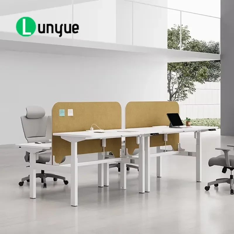 Intelligent Ergonomic Electric Height-adjustable Office Desk Dual-motor Standing Desk with Light