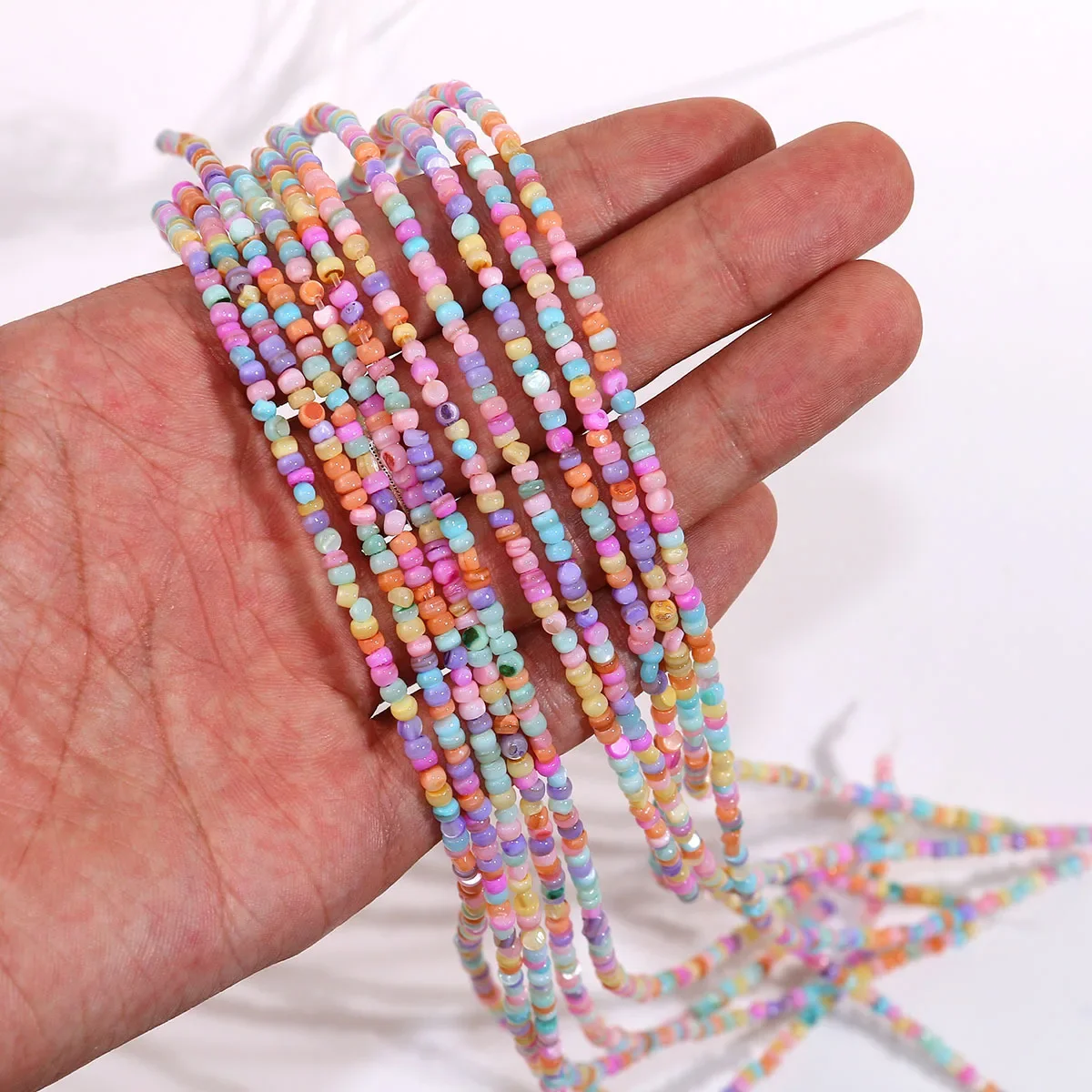 2pcs 3Mm small natural shell beaded color small bead partition jewelry accessories DIY bracelet bracelet necklace material whole