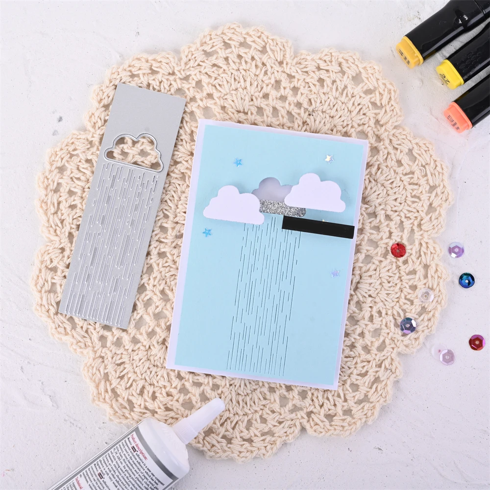 Rainy Day Background Frame 2022 New Metal Cutting Dies Decorative Scrapbooking Photo Album Paper Knife Blade Punch Embossing