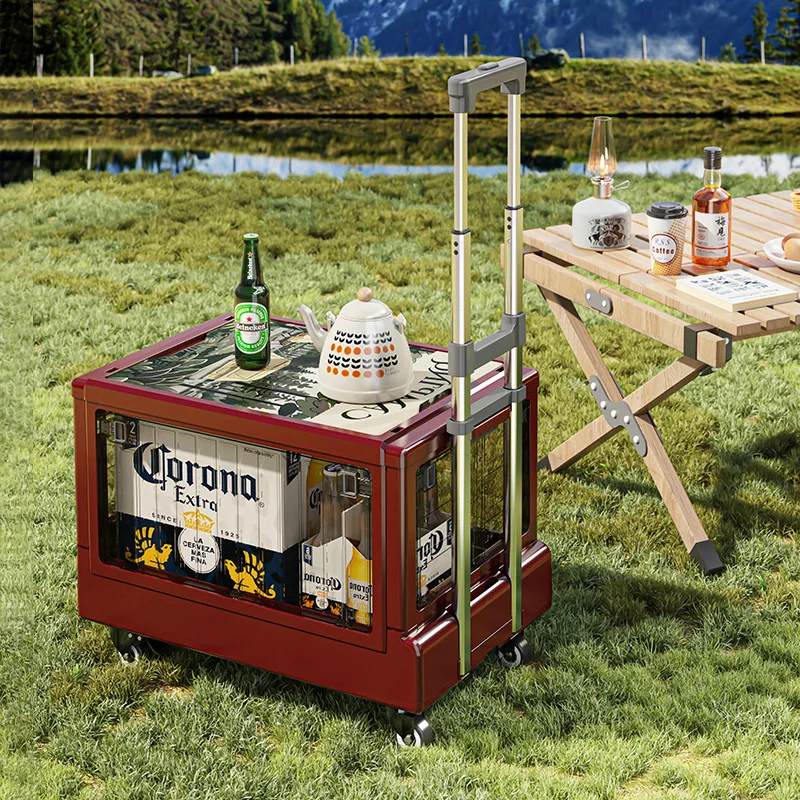 

Portable Foldable Rolling Trolley Cart Kitchen Bar Serving Storage Organizer Cart Wheels Heavy Duty Collapsible Tool Trolley